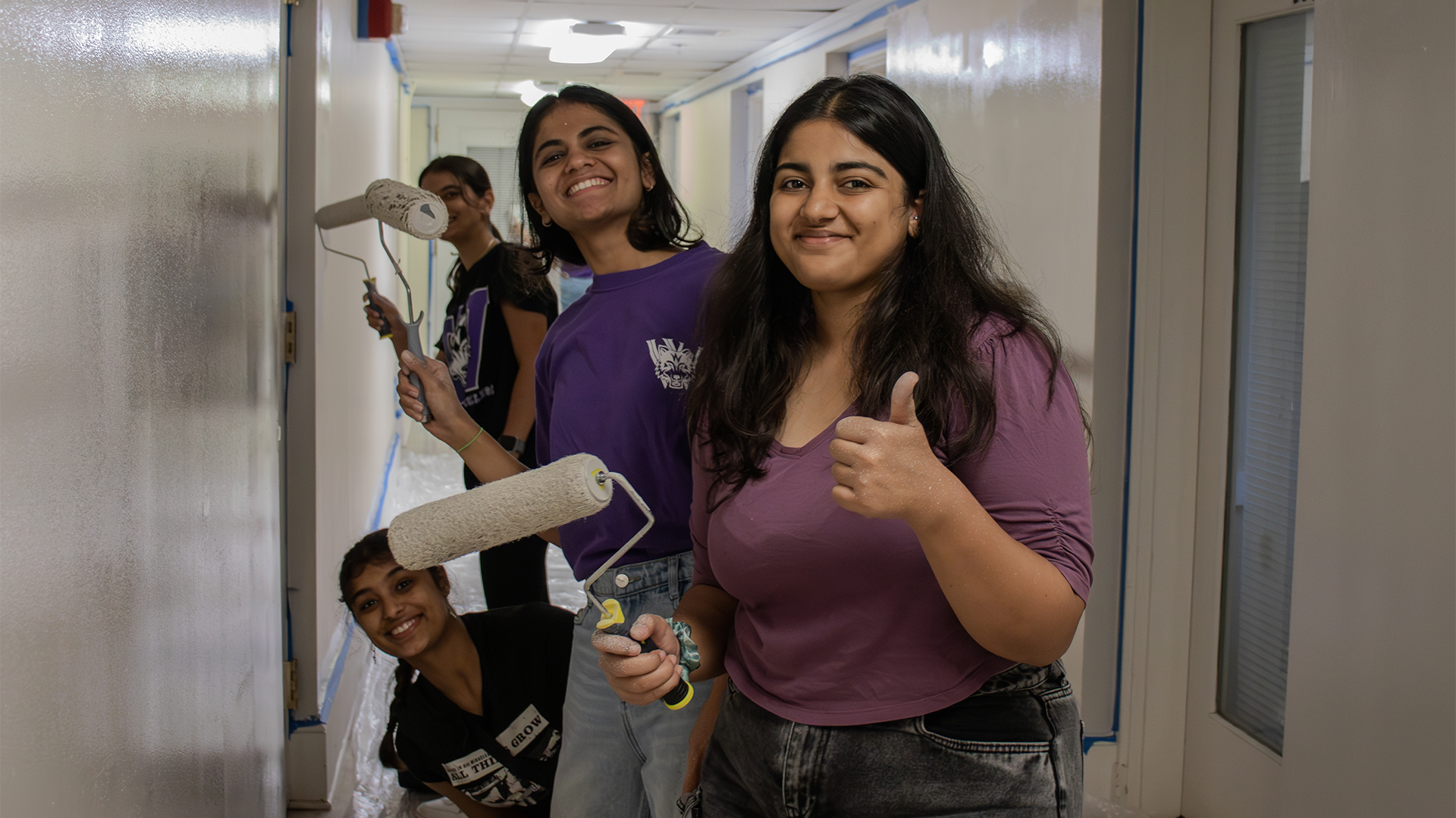 Students doing community service at Wesleyan College