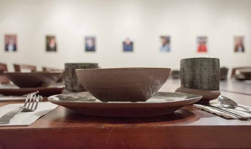Bowl, plate and cup made from artist for the common table exhibition.